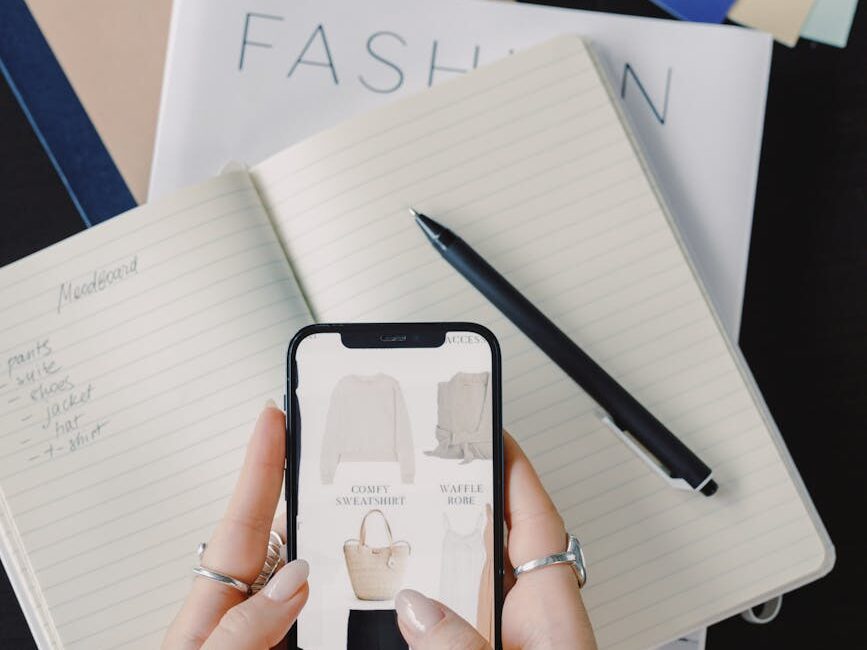 close up of woman shopping online on cellphone sitting at desk